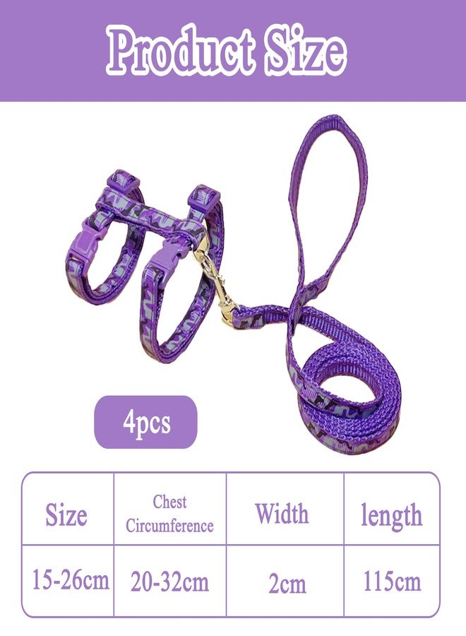 PKRFCJ 2 Pack Cat Harness and Leash Set with Collar, Escape Proof & Adjustable Kitten Harness for Small to Medium Cats, Walking & Travel Set (Black + Purple) - Image 2